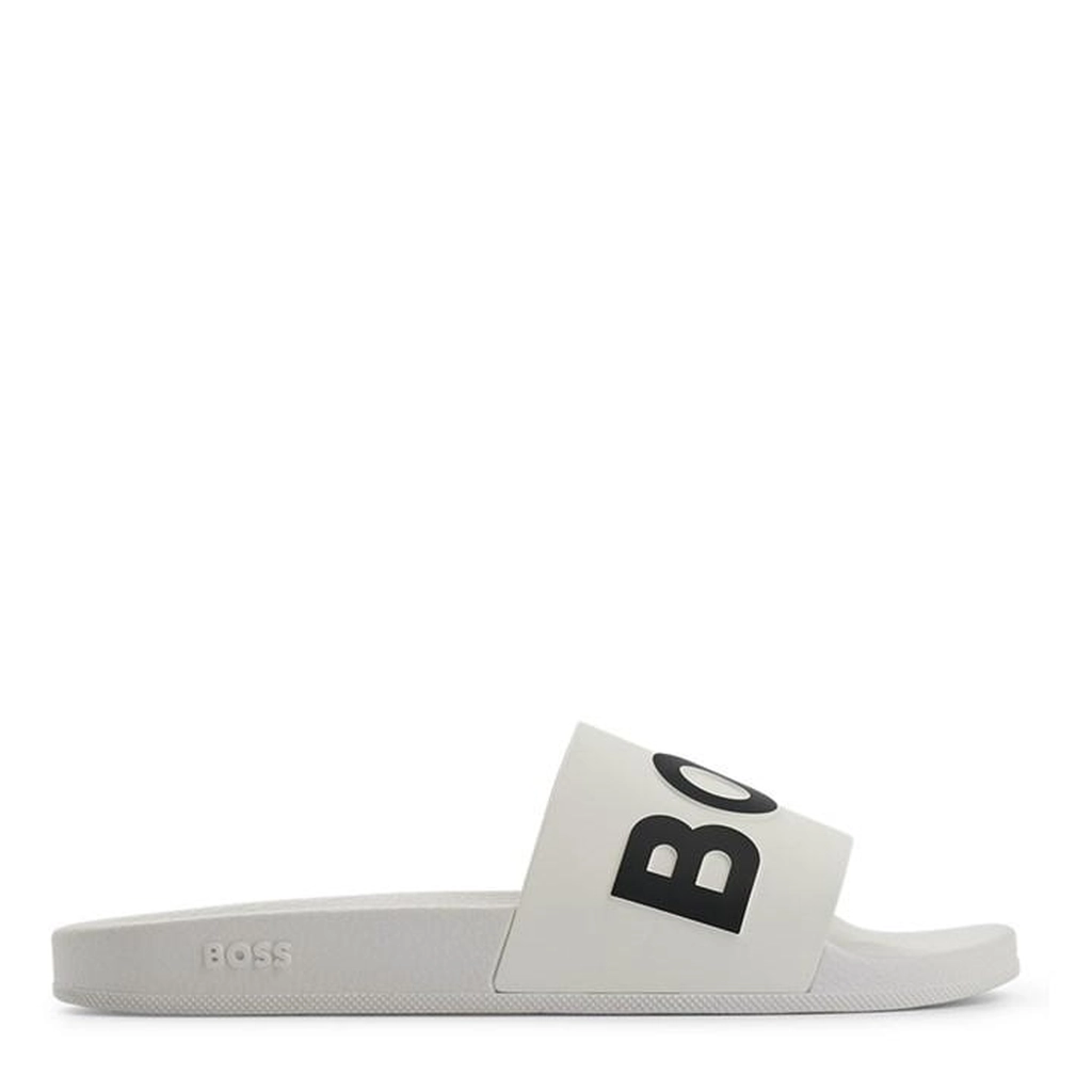 Hugo Boss Bay Logo Sliders - White